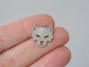 2 Wolf pendants stainless steel A1070